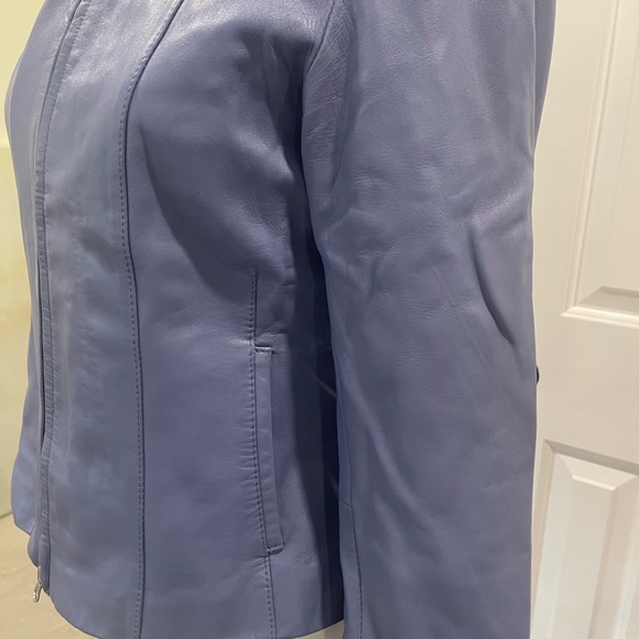 Women's Vintage Saguaro Blue Leather Jacket XS - Picture 3 of 6